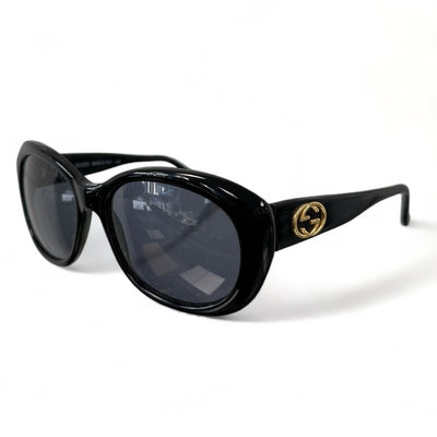 Gucci Sonnenbrille Schwarz Gold Blau - vintageconcierge