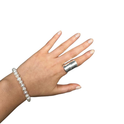Perlen Bracelet Weiß - vintageconcierge