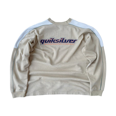Quiksilver Vintage Y2K Spellout Surf Sweater Beige - vintageconcierge