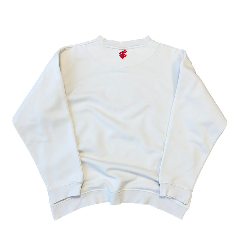 Rocawear Vintage Y2K Hip-Hop Skate Sweater Beige Weiß Rot - vintageconcierge