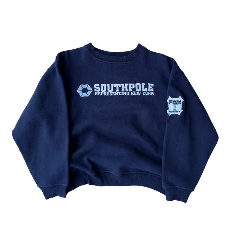 Southpole Vintage Hip-Hop Rap Skate Sweater Navy - vintageconcierge